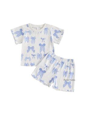Toddler Girl Cherry Ruffle Tee & Shorts Set Summer Outfit
